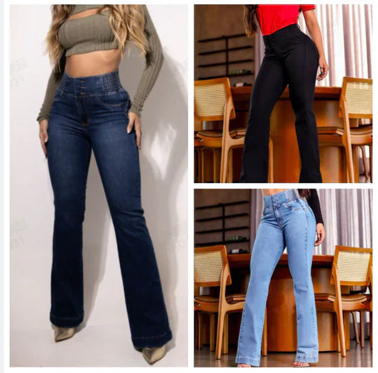 👖Разтегателни дънки с висока талия