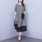 Women's Round Neck Patchwork Loose Dress