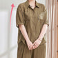 Casual Solid Color Short Sleeve Shirt & Ankle Pants 2 Piece Set