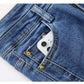 High-Waisted Flared Denim Jeans with Split Hem（50% OFF）