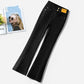 High-Waisted Flared Denim Jeans with Split Hem（50% OFF）