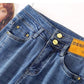 High-Waisted Flared Denim Jeans with Split Hem（50% OFF）