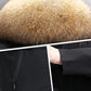 Genuine luxury-Men's Leather Fox Fur Mid-Length Hooded Fur Coat