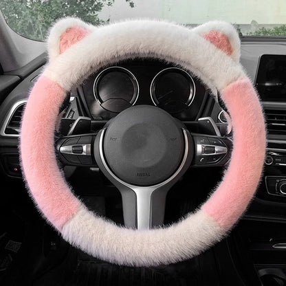 Universal Non-slip Soft Cute Cat Ears Plush Steering Wheel Cover-🎁Early Christmas sale - 49% off🎅