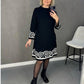 Abstract Pattern Long Sleeve Dress