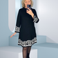 Abstract Pattern Long Sleeve Dress