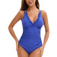 🎁Hot Sale 60%OFF🔥Women's Ruched V-Neck One-Piece Swimsuit