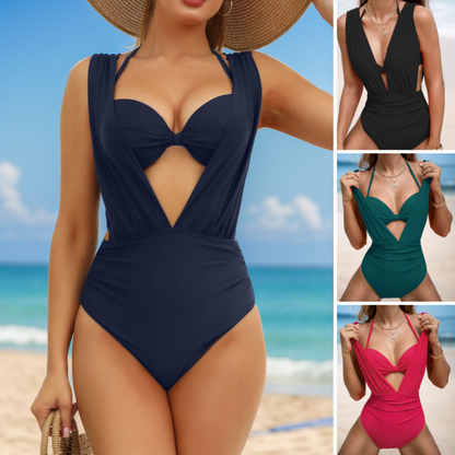 🔥Mother's Day Hot Sale 50%🔥Women's Tie Solid Color Swimsuit 2-PCS Set