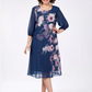 👗 Елегантна шифонена рокля с флорален печат и кръгло деколте