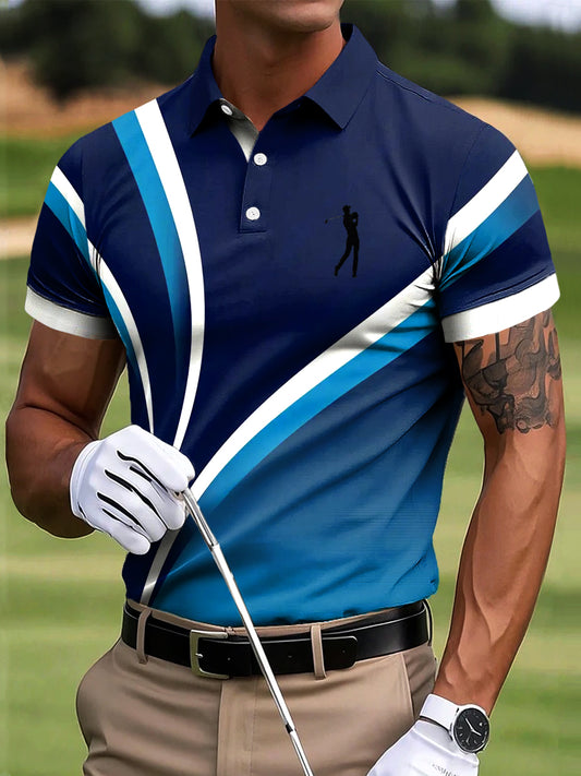 Мъжки голф райета изкуство печат случайни бизнес поло риза