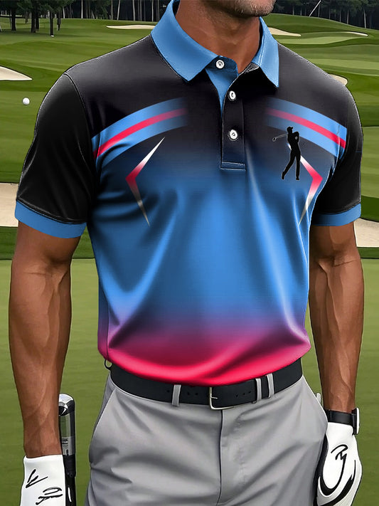 Мъжки изкуство абстрактен градиент цветен печат случайни бизнес поло риза