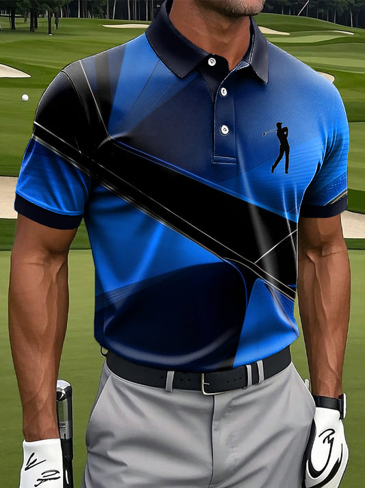 Мъжки изкуство абстрактен геометричен печат случайни бизнес поло риза