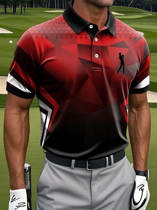 Мъжки абстрактна градиент art print случайни бизнес поло риза