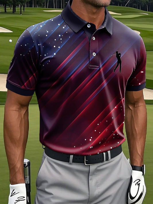 Мъжки ретро абстрактна текстура изкуство печат случайни бизнес поло риза