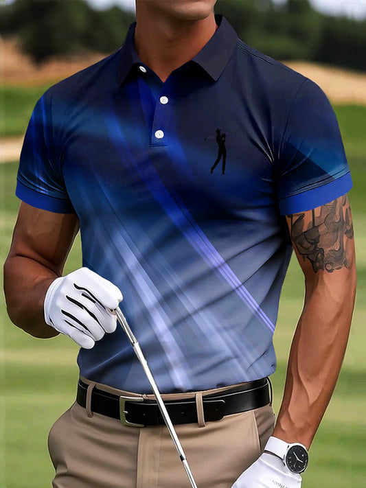 Мъжки голф абстрактна текстура изкуство печат случайни бизнес поло риза