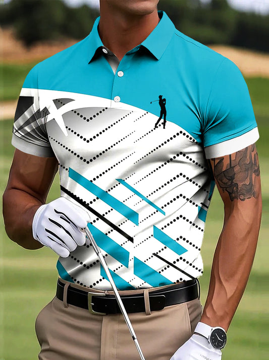 Мъжки голф райета артистичен печат случайни бизнес поло риза
